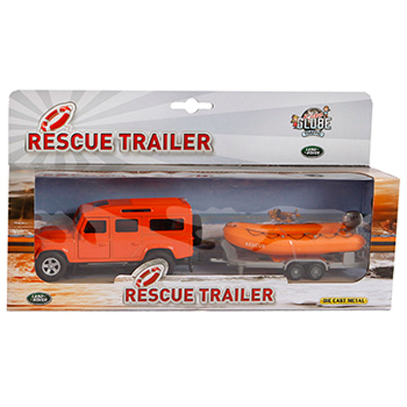 Load image into Gallery viewer, Kids globe die-cast land rover met reddingsboot, 27cm