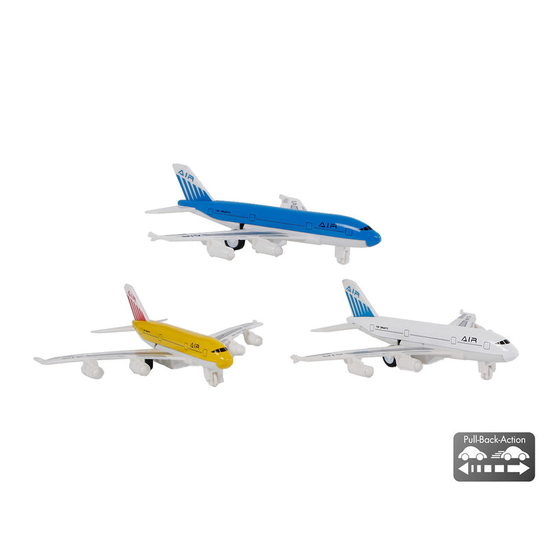 Load image into Gallery viewer, 2-play die-cast pull back vliegtuig, 14cm