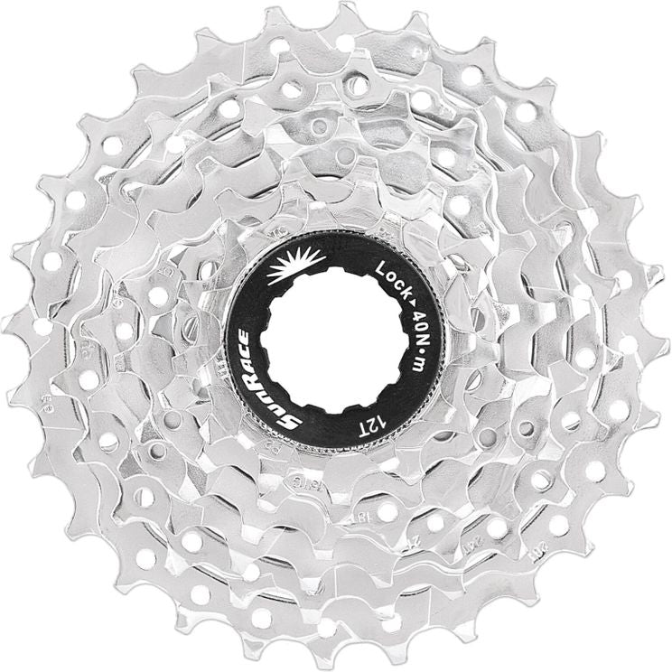 Load image into Gallery viewer, SunRace csm63 7 speed cassette 12-28t zilver in box