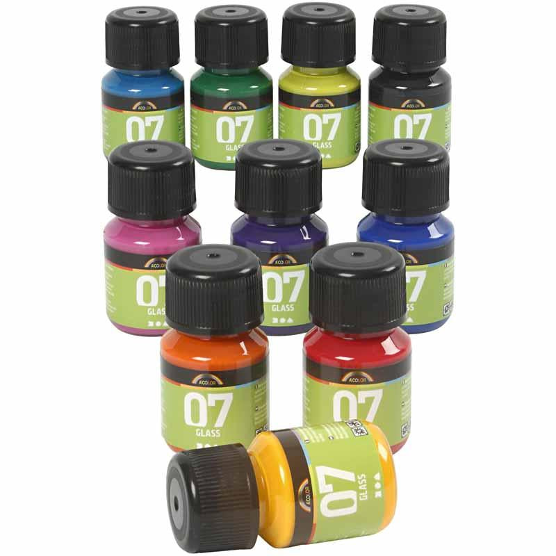 Load image into Gallery viewer, A-color https: www.cchobby.nl -glass-diverse-kleuren-10x30-ml-1-doos