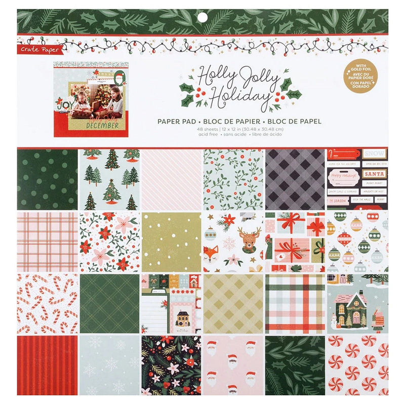 Load image into Gallery viewer, Crate paper • paper pad holly jolly holyday