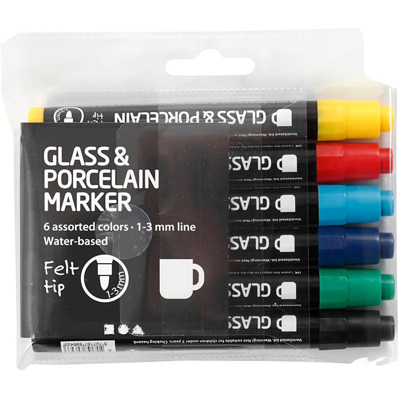 Load image into Gallery viewer, Creativ company https: www.cchobby.nl glas-en-porseleinstiften-lijndikte-1-3-mm-semi-dekkend-6-stuk-1-doos