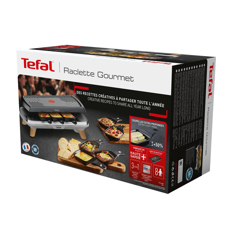 Load image into Gallery viewer, Tefal re610d 3in1 8-persoons raclette zwart rvs hout