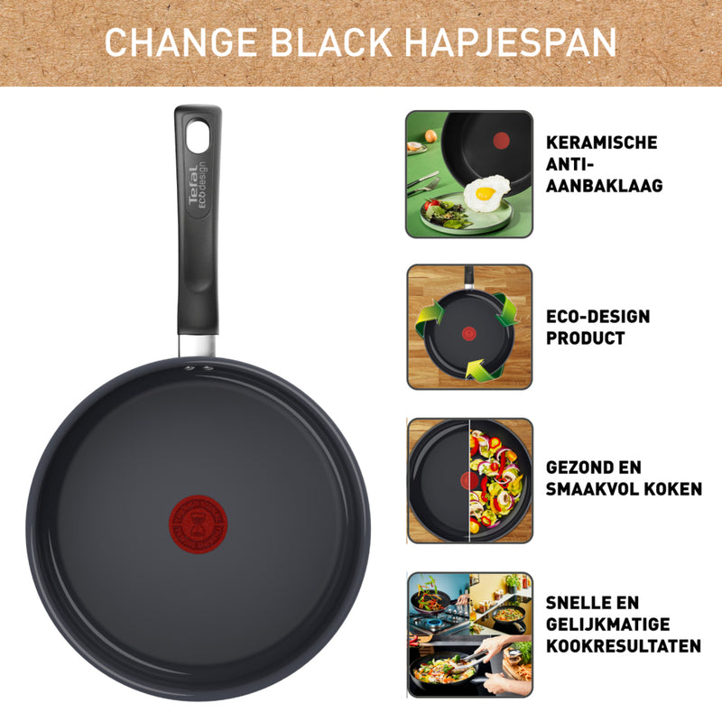 Load image into Gallery viewer, Tefal c47632 change black keramische hapjespan 24 cm zwart