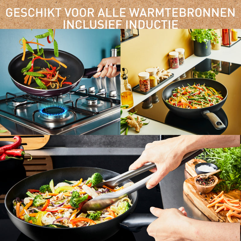 Load image into Gallery viewer, Tefal c47632 change black keramische hapjespan 24 cm zwart