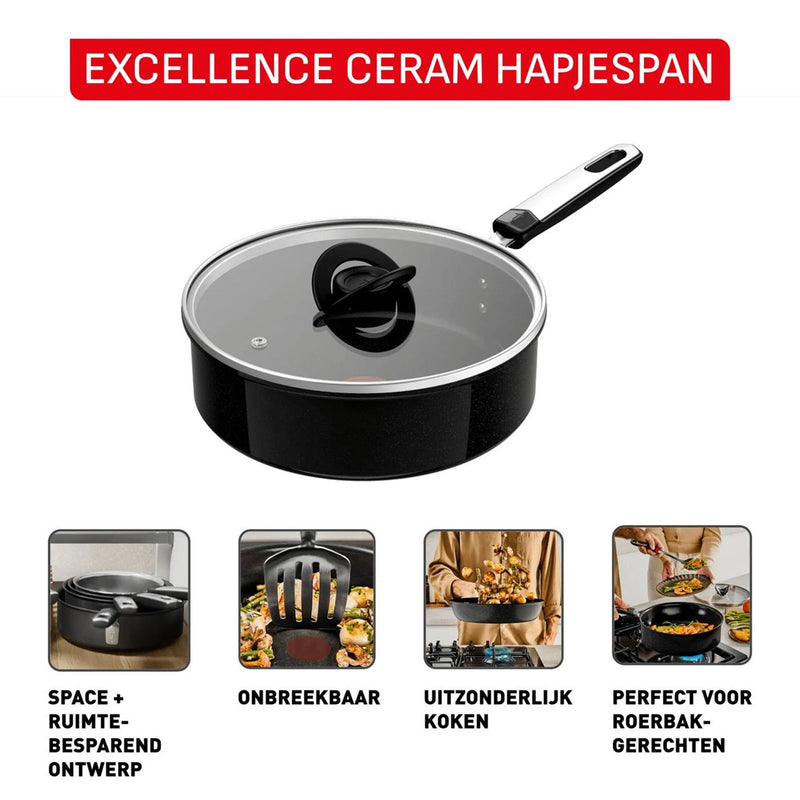 Load image into Gallery viewer, Tefal excellence ceramic hapjespan ø24cm + deksel