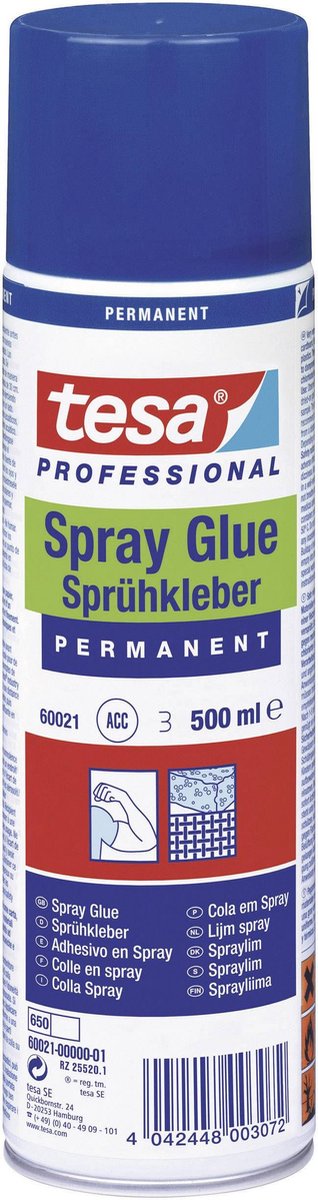 Afbeelding laden in galerijviewer, Tesa professional lijm tesa spray permanent 500ml