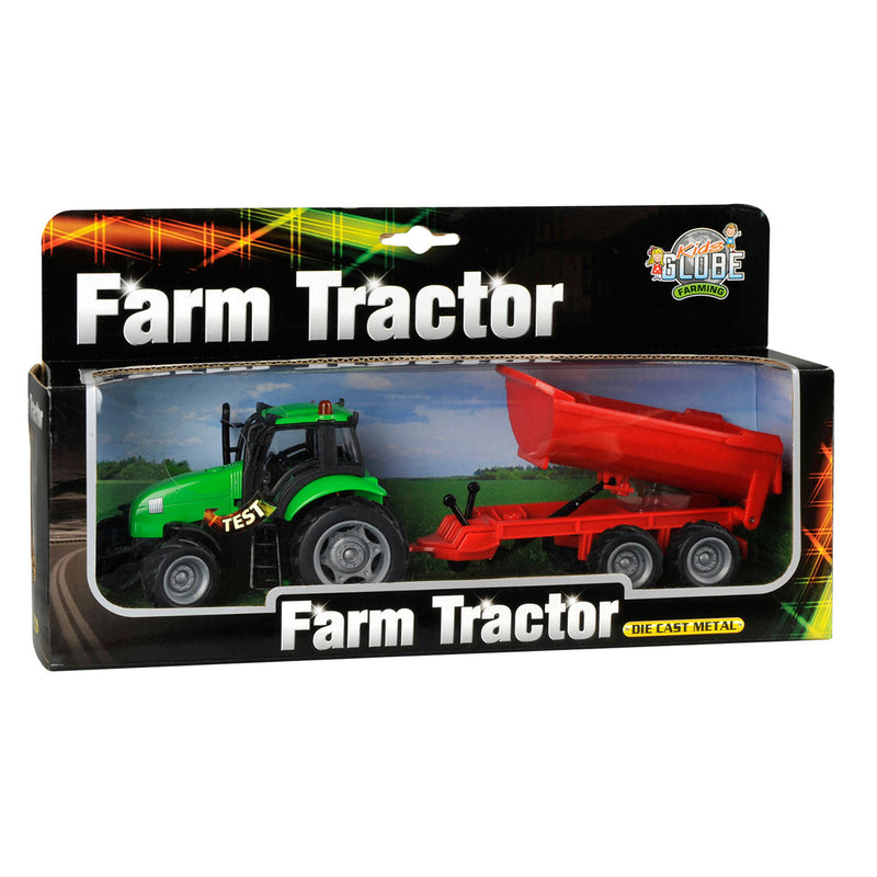 Load image into Gallery viewer, Kids globe tractor met aanhanger licht geluid 1:32