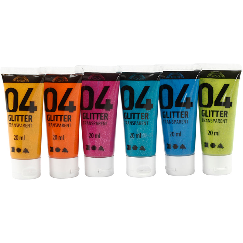 Load image into Gallery viewer, Creativ company kinder acrylverf glitter kleur, 6x20ml