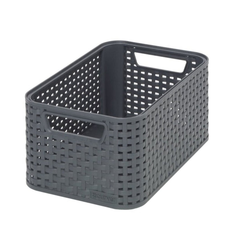 Load image into Gallery viewer, Curver style mand s rotanstyle antraciet 12,9x28,5x19,4cm