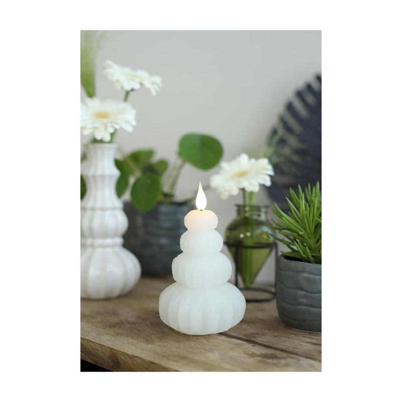 Load image into Gallery viewer, Ideas 4 seasons led kaars wax boom wit ã˜6,9xh12cm