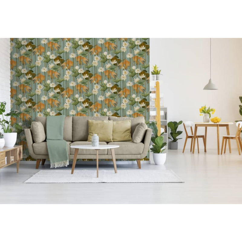 Load image into Gallery viewer, DUTCH WALLCOVERINGS DUTCH WALLCOVERINGS Behang Fish Flower groen