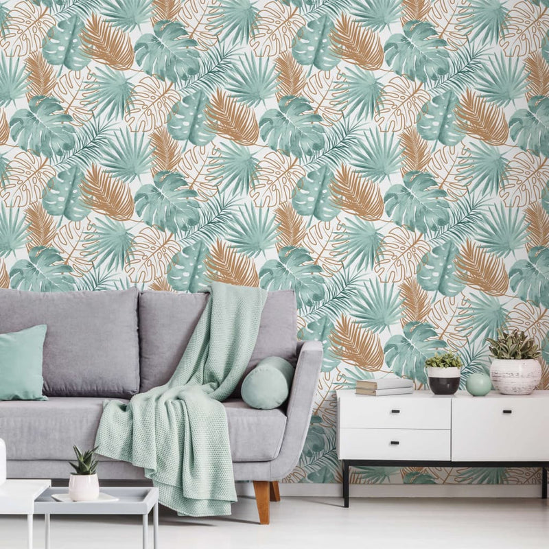 Load image into Gallery viewer, Dutch wallcoverings behang monstera bladeren groen