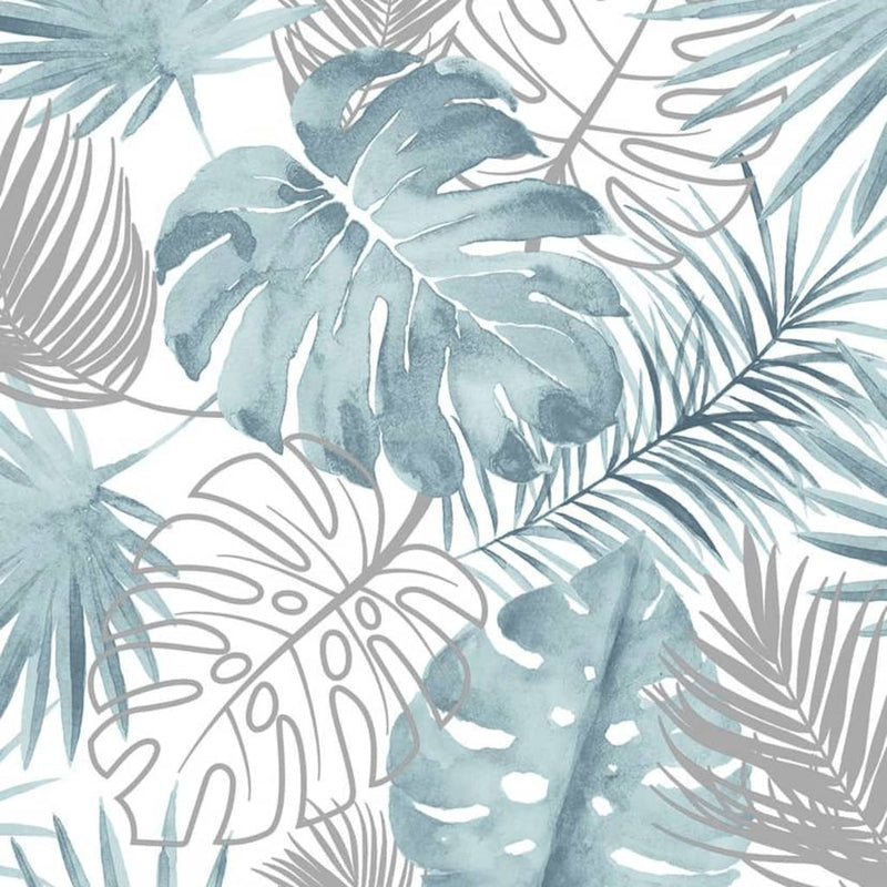 Load image into Gallery viewer, DUTCH WALLCOVERINGS DUTCH WALLCOVERINGS Behang monstera bladeren blauw
