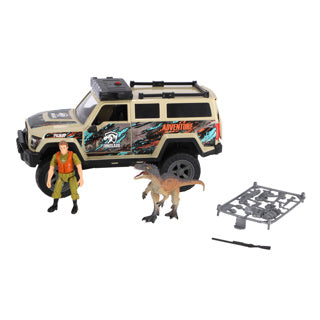 Load image into Gallery viewer, Dino base speelgoed terreinwagen met dino, licht en geluid - avontuurlijk kinderspeelgoed.