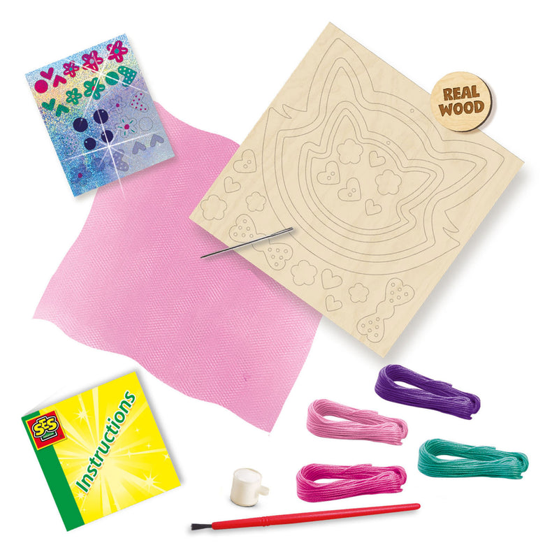 Load image into Gallery viewer, Ses creative - hobby pink - borduren - katten - knutselen meisjes - 4 kleuren - vanaf 6 jaar