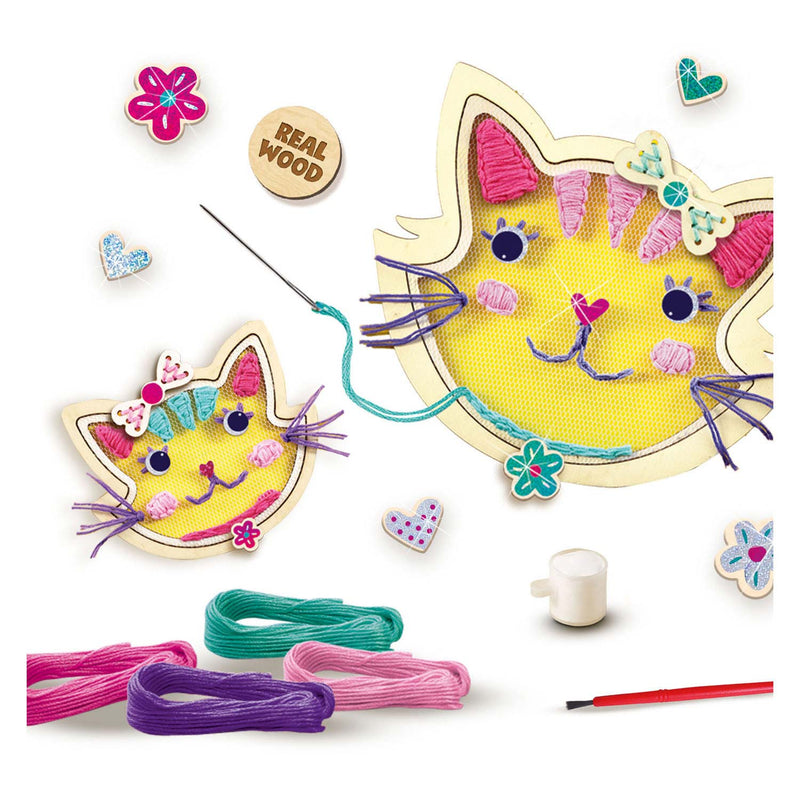 Load image into Gallery viewer, Ses creative - hobby pink - borduren - katten - knutselen meisjes - 4 kleuren - vanaf 6 jaar