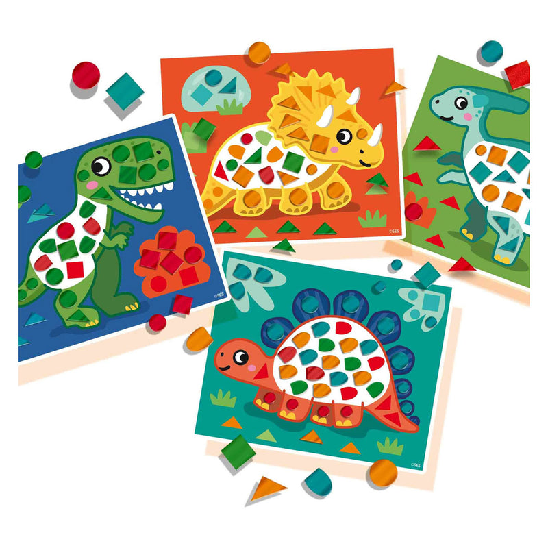 Load image into Gallery viewer, Ses creative ses ik leer dino's mozaïeken