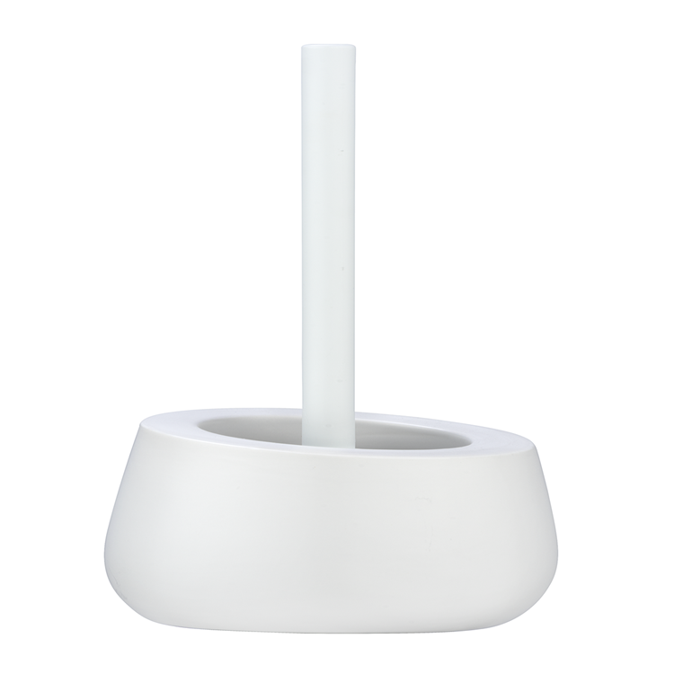Load image into Gallery viewer, Wenko toiletborstelhouder badi mat wit keramiek met siliconen borstelkop - toiletborstel met houder - wc borstel met houder vrijstaand