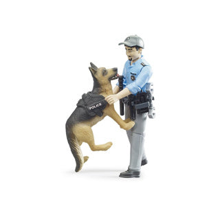 Load image into Gallery viewer, Bruder figuur politie met hond b world