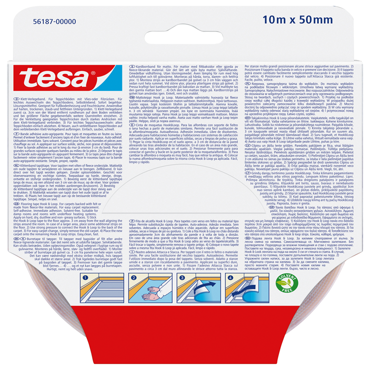 Load image into Gallery viewer, Tesa 1070381 - on off tape klittenband voor tapijten 10m x 50mm | 3 stuks