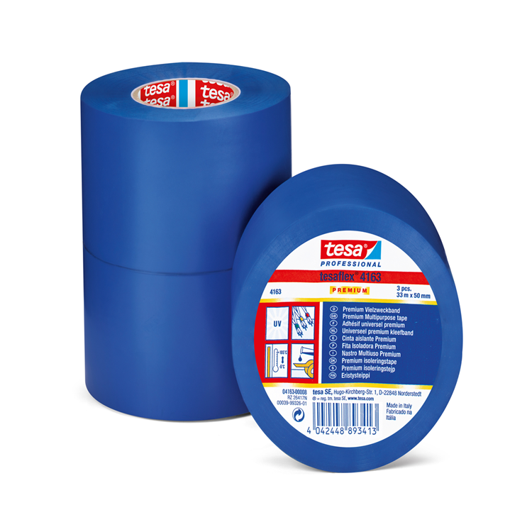 Afbeelding laden in galerijviewer, Tesa professional 1069923 - tesaflex 4163 premium geplastificeerde pvc-tape 3 stuks | 2 stuks