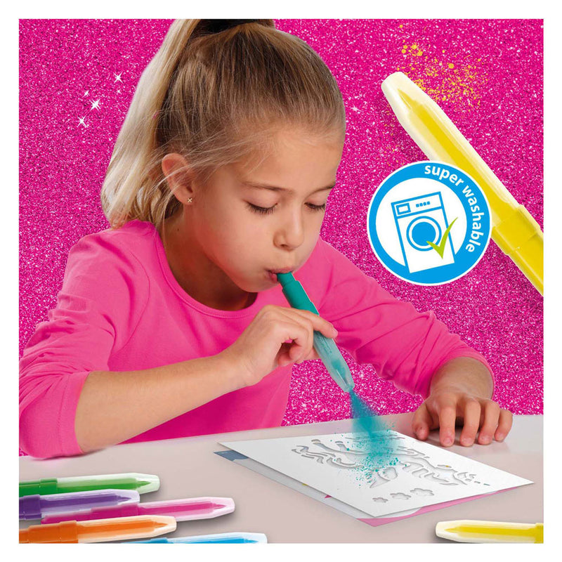 Load image into Gallery viewer, Ses creative - unicorn - blow airbrush pens - knutselen meisjes - 12 kleurkaarten - wasbaar uit kleding - vanaf 5 jaar