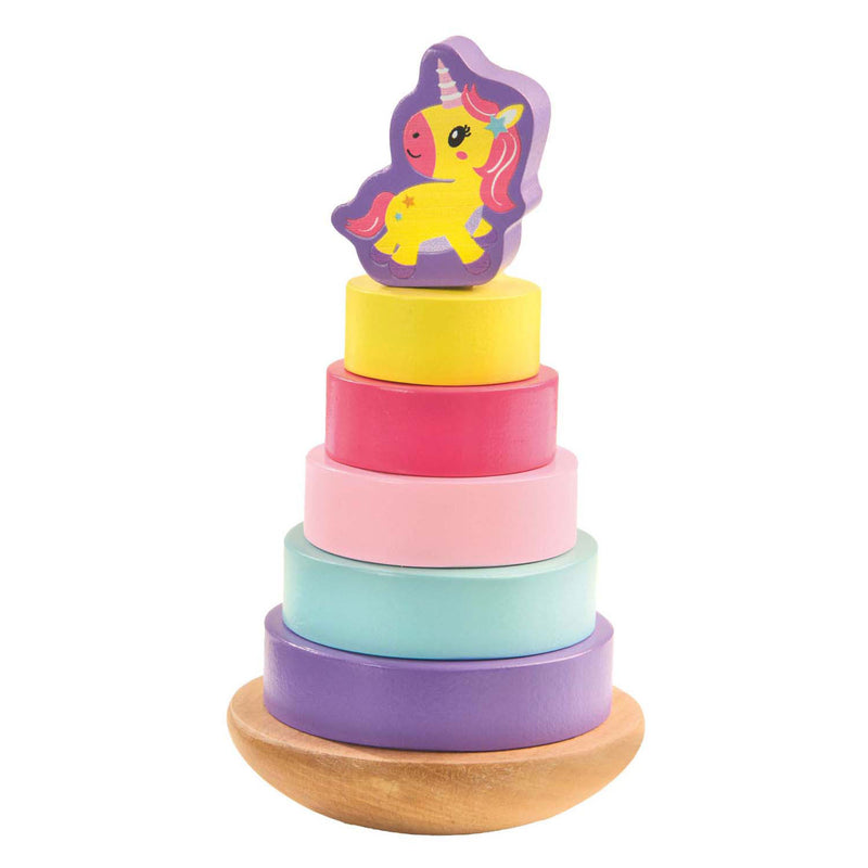 Load image into Gallery viewer, Ses houten stapeltoren eenhoorn