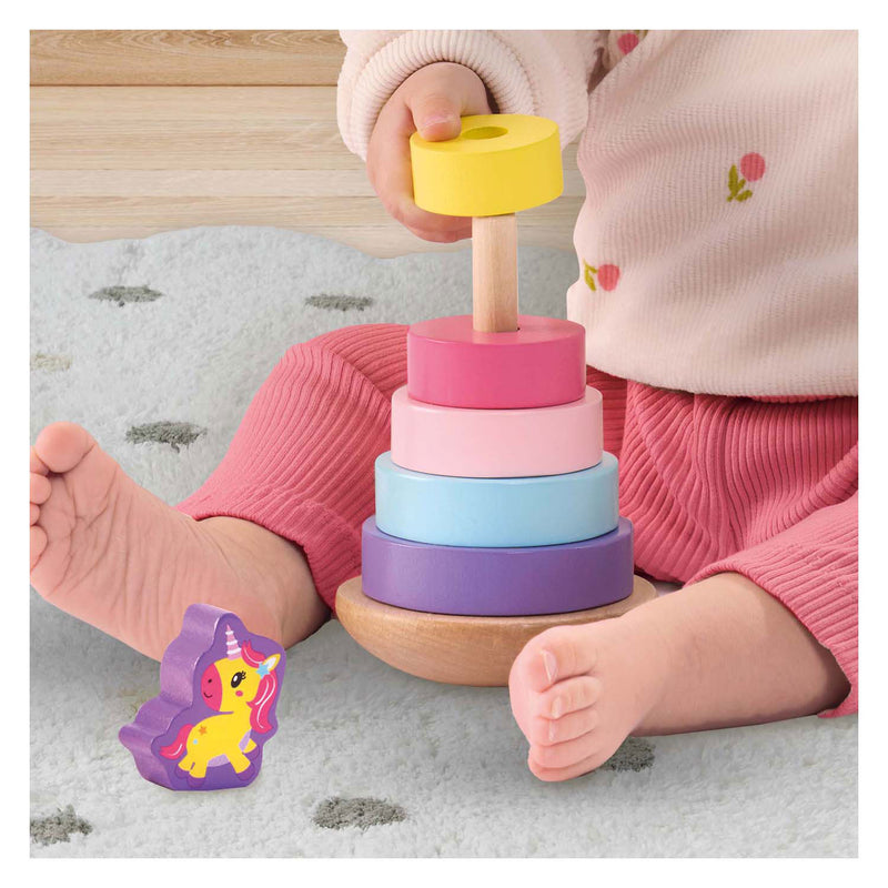 Load image into Gallery viewer, Ses houten stapeltoren eenhoorn