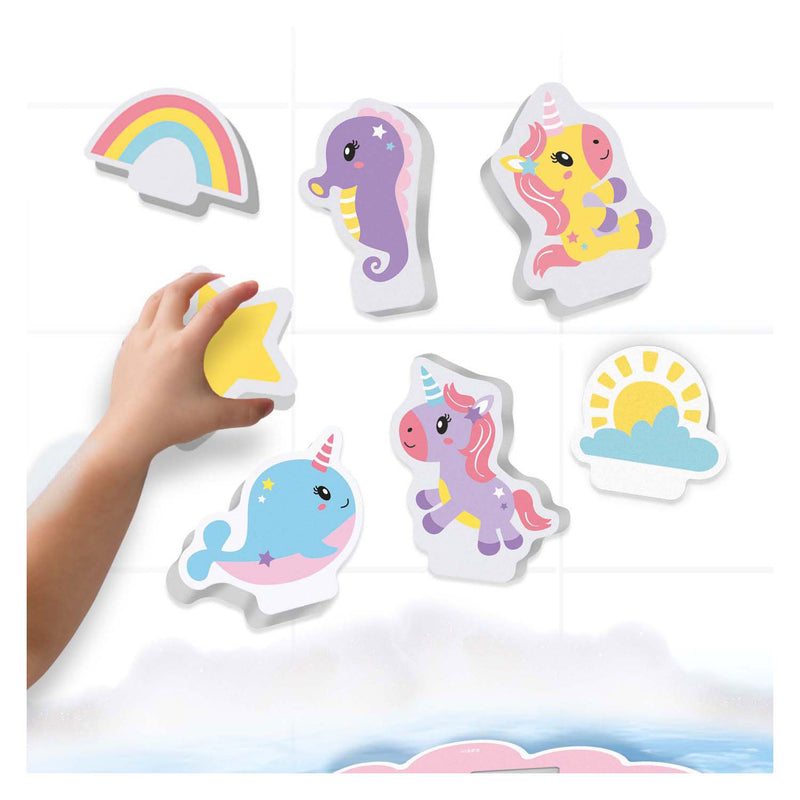 Load image into Gallery viewer, Ses creative - tiny talents - eenhoorn bad eiland - foam eenhoorns - drijvend badspeelgoed - stimuleert fantasie - creatief spelen - baby badspeelgoed - eenhoorn speelgoed