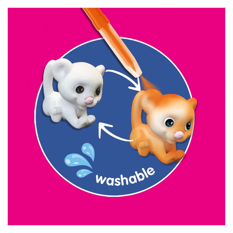Load image into Gallery viewer, Ses creative - blow airbrush pens - safari dieren - knutselen meisjes - 6 pennen en dieren - herbruikbaar - vanaf 5 jaar