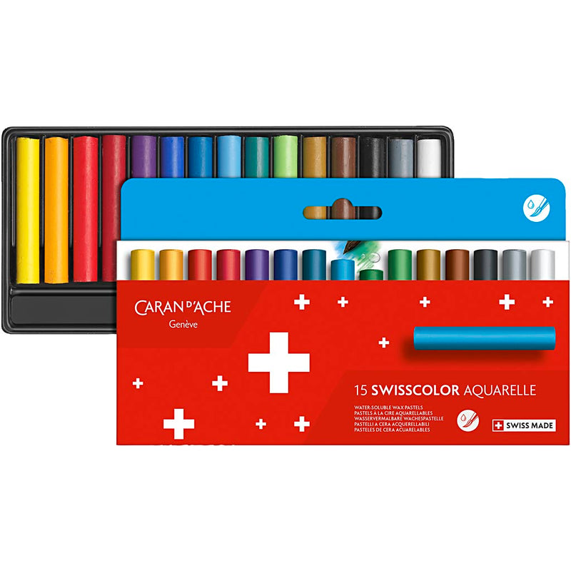 Load image into Gallery viewer, Https: www.cchobby.nl caran-d-ache-neocolor-ii-junior-l-5-cm-dikte-8-5-mm-diverse-kleuren-15-stuk-1-doos
