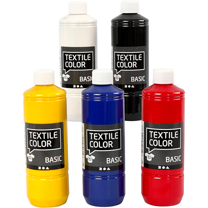 Load image into Gallery viewer, Textielverf - Primaire kleuren, 5x500ml