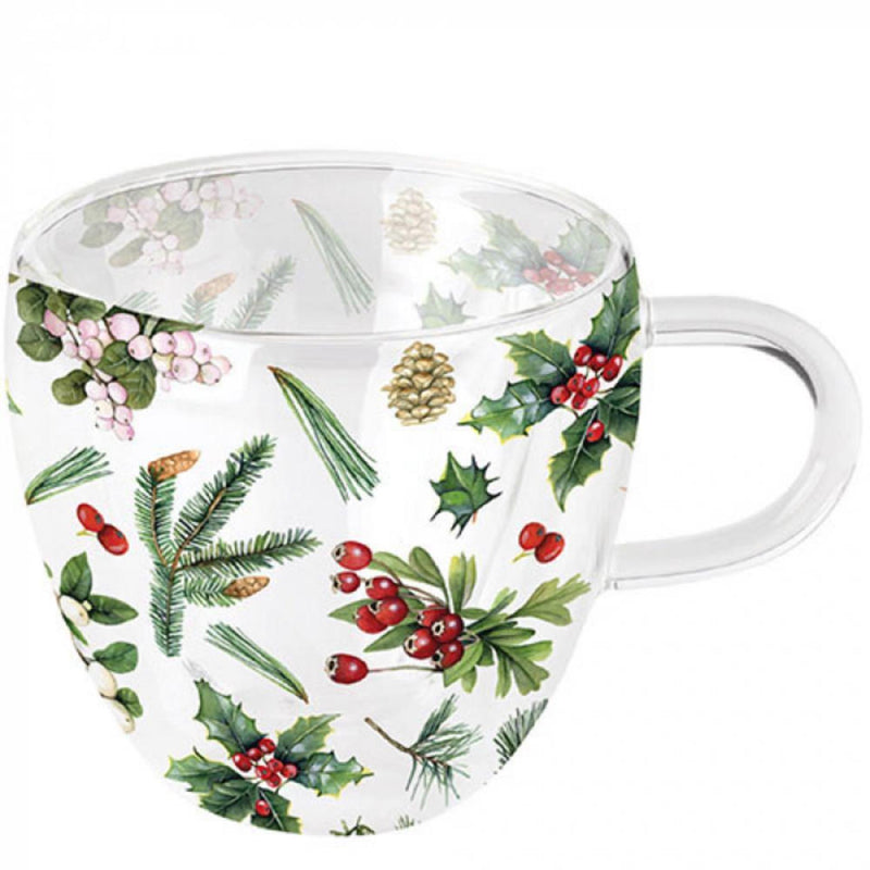 Load image into Gallery viewer, Ambiente glas winter greenery 200ml wit