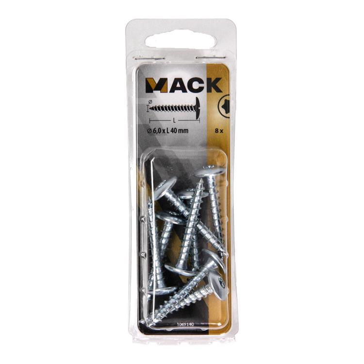 Load image into Gallery viewer, Mack 1069140 - luikschroef blauw verzinkt 6,0 x 40 mm 8st | 5 stuks