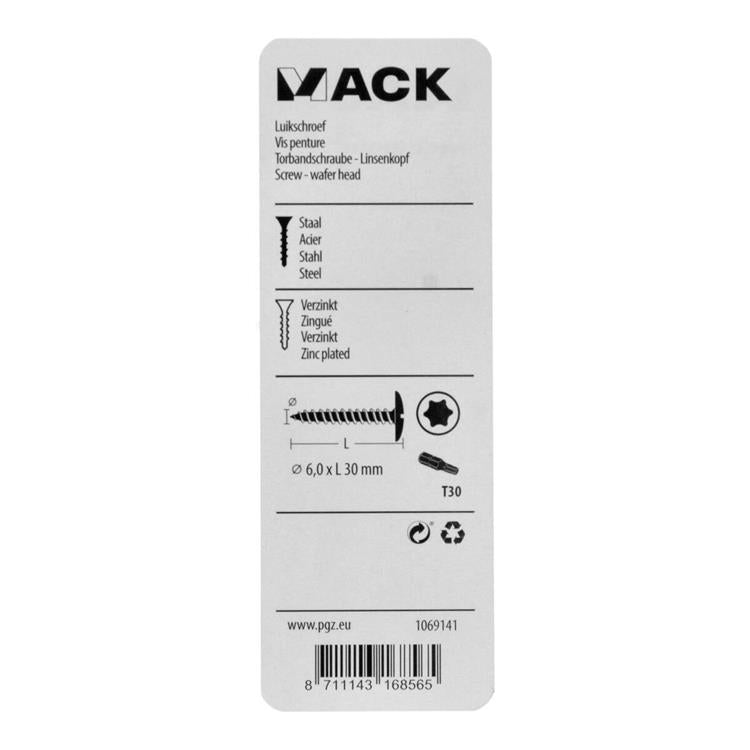 Load image into Gallery viewer, Mack 1069141 - luikschroef blauw verzinkt 6,0 x 30 mm 9st | 5 stuks