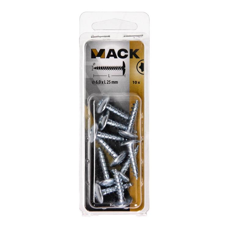 Load image into Gallery viewer, Mack 1069142 - luikschroef blauw verzinkt 6,0 x 25 mm 10st | 5 stuks