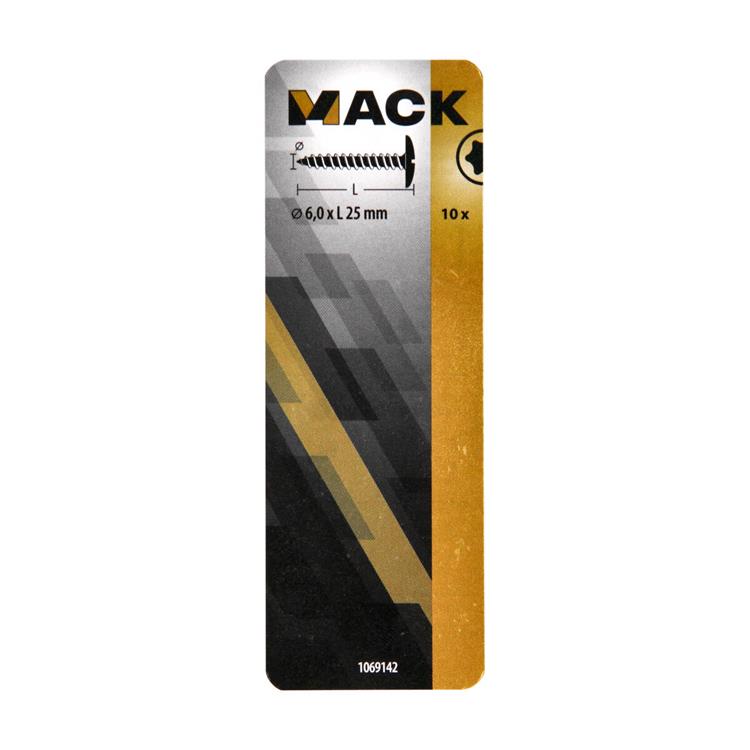 Load image into Gallery viewer, Mack 1069142 - luikschroef blauw verzinkt 6,0 x 25 mm 10st | 5 stuks