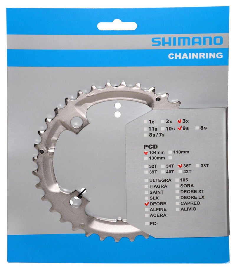Load image into Gallery viewer, Shimano blad 36t 9v 4-arm y1j898080