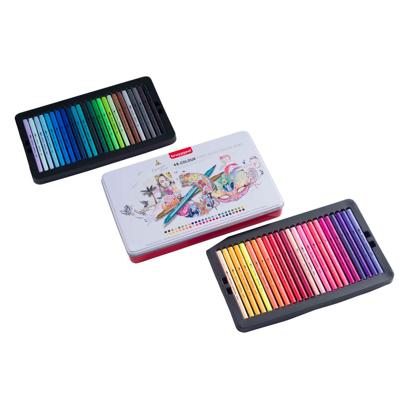 Load image into Gallery viewer, Bruynzeel creatives fineliner brushpen set 48 kleuren