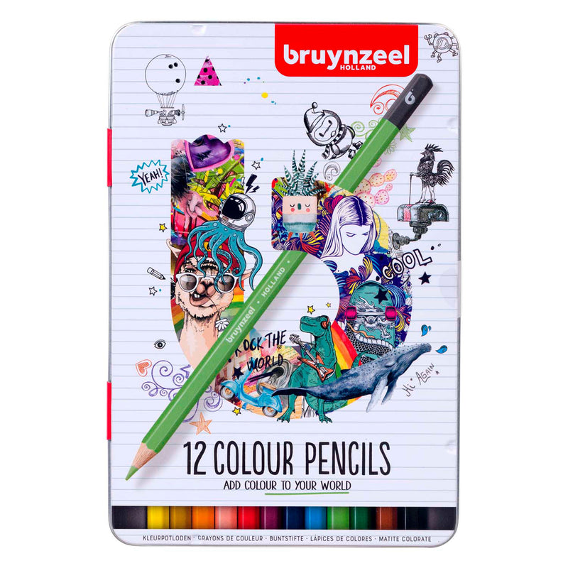 Load image into Gallery viewer, Bruynzeel kleurpotloden blik, 12 kleuren