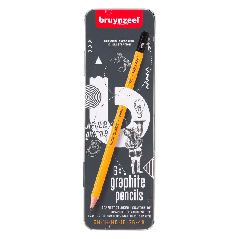 Load image into Gallery viewer, Bruynzeel teens burotek blik 6 grafietpotloden