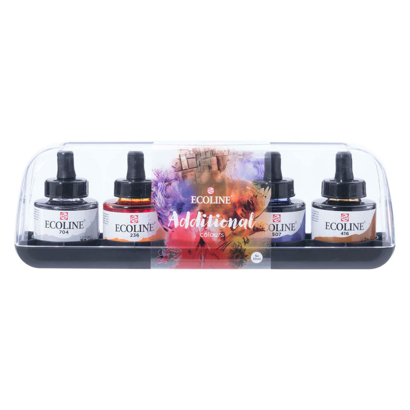 Load image into Gallery viewer, Bruynzeel ecoline vloeibare waterverf set additioneel, 5x30ml