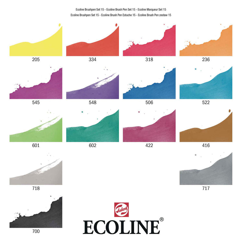 Load image into Gallery viewer, Bruynzeel ecoline brush pen set, 15 kleuren