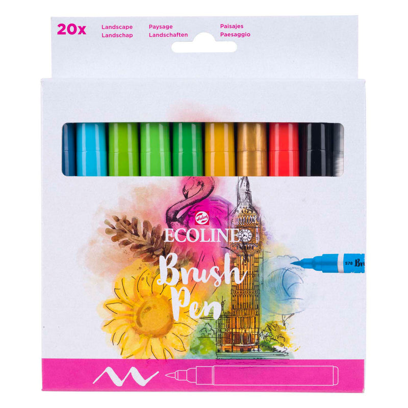 Load image into Gallery viewer, Bruynzeel ecoline brush pen set landschappen, 20 kleuren