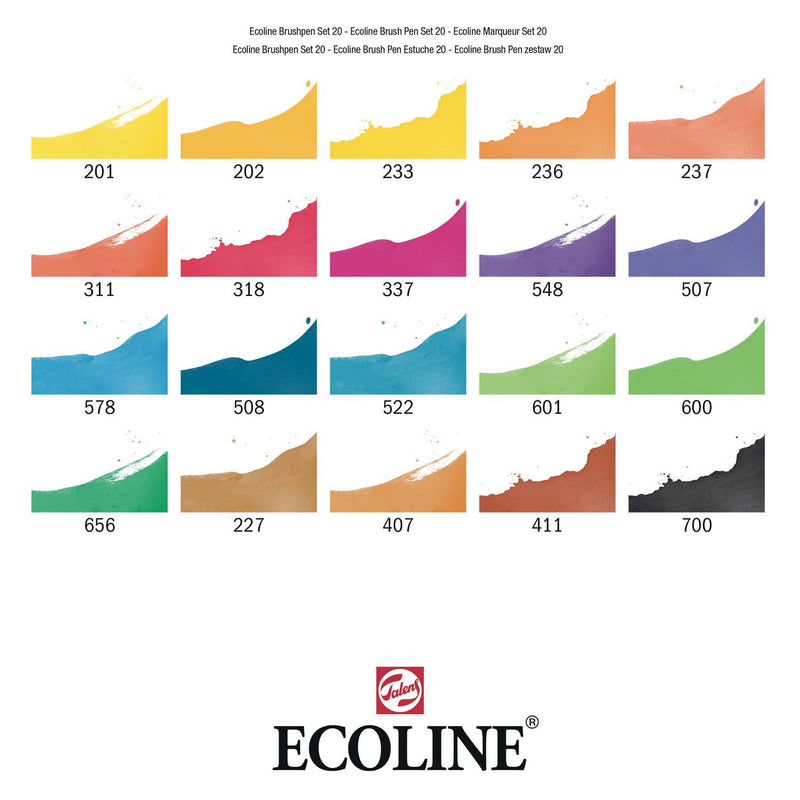 Load image into Gallery viewer, Bruynzeel ecoline brush pen set landschappen, 20 kleuren