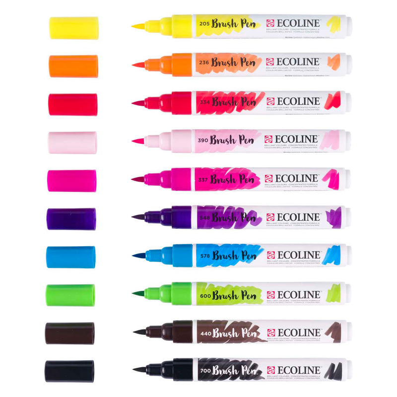 Load image into Gallery viewer, Ecoline brush pen set helder | 10 colours