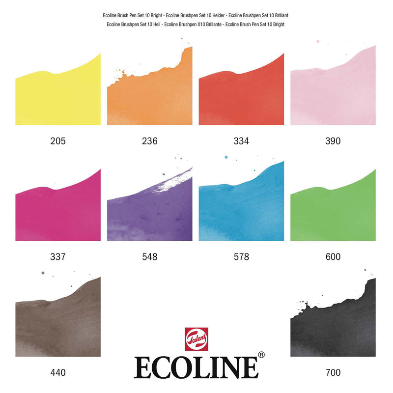Load image into Gallery viewer, Ecoline brush pen set helder | 10 colours