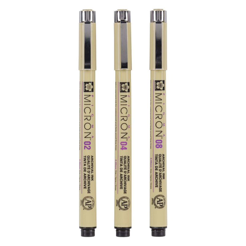 Load image into Gallery viewer, Sakura pigma micron etui 3 fineliners zwart 02-04-08