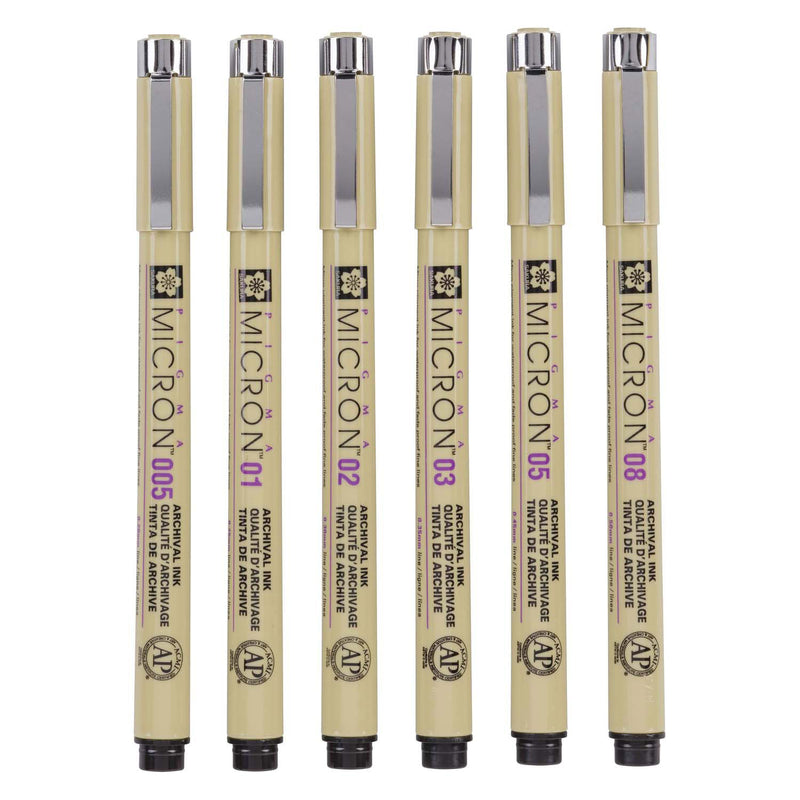 Load image into Gallery viewer, Sakura pigma micron etui 6 fineliners zwart